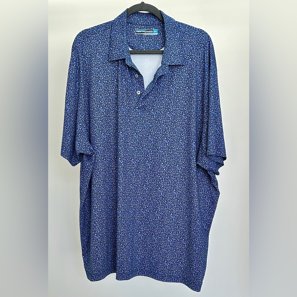 Roundtree & Yorke Blue Patterned Men's Polo